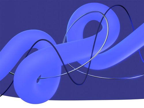 Visual auf blauem Hintergrund